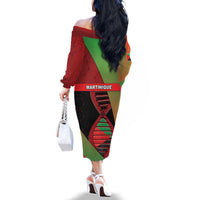 Martinique Is In My DNA Family Matching Off The Shoulder Long Sleeve Dress and Hawaiian Shirt - Wonder Print Shop