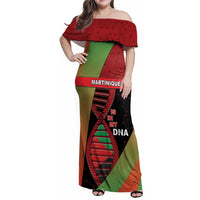 Martinique Is In My DNA Family Matching Off Shoulder Maxi Dress and Hawaiian Shirt - Wonder Print Shop