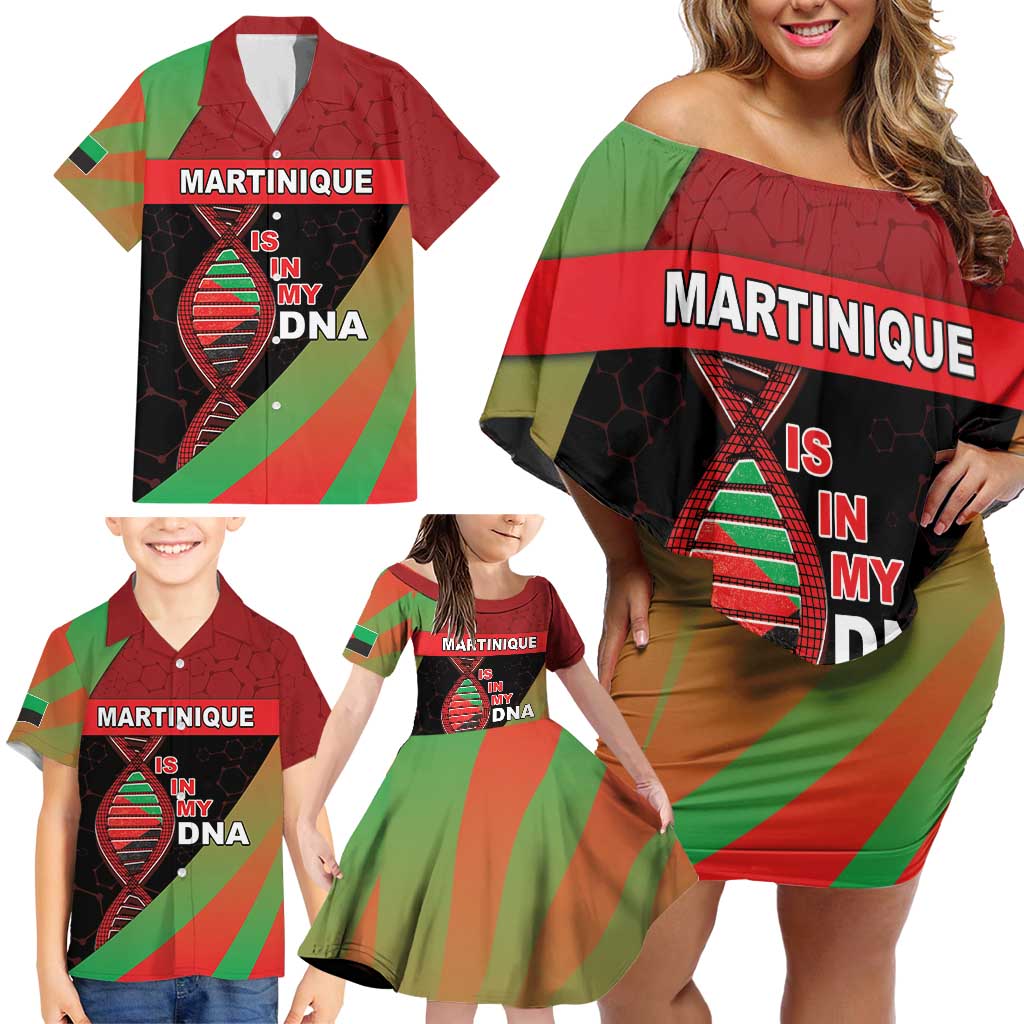 Martinique Is In My DNA Family Matching Off Shoulder Short Dress and Hawaiian Shirt - Wonder Print Shop