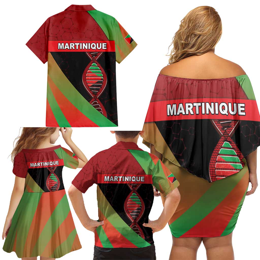 Martinique Is In My DNA Family Matching Off Shoulder Short Dress and Hawaiian Shirt - Wonder Print Shop