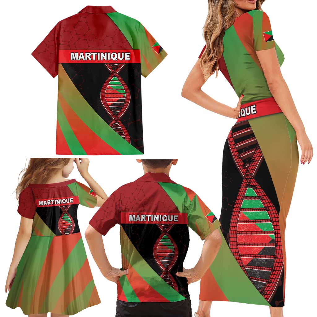 Martinique Is In My DNA Family Matching Short Sleeve Bodycon Dress and Hawaiian Shirt - Wonder Print Shop