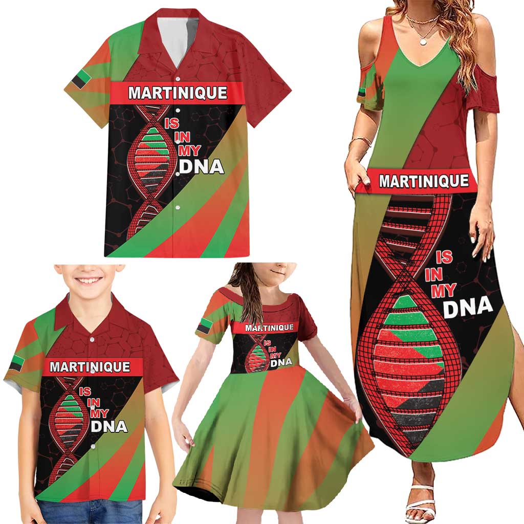 Martinique Is In My DNA Family Matching Summer Maxi Dress and Hawaiian Shirt - Wonder Print Shop