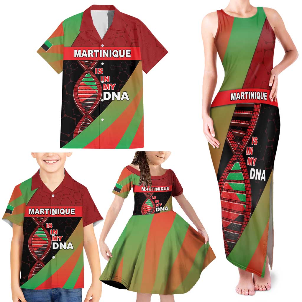 Martinique Is In My DNA Family Matching Tank Maxi Dress and Hawaiian Shirt - Wonder Print Shop