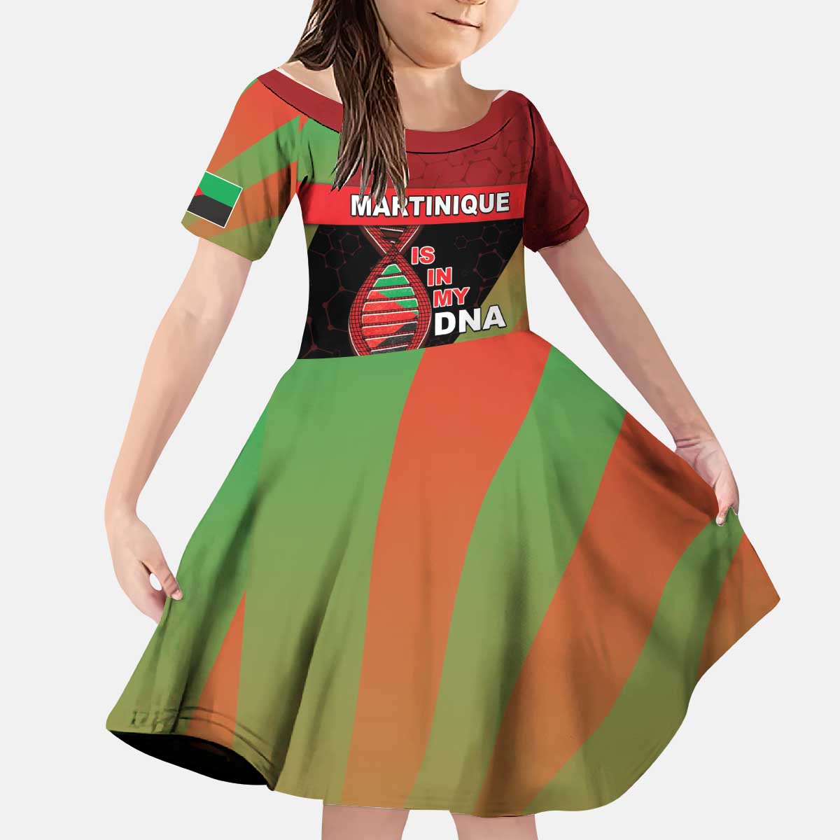Martinique Is In My DNA Kid Short Sleeve Dress - Wonder Print Shop