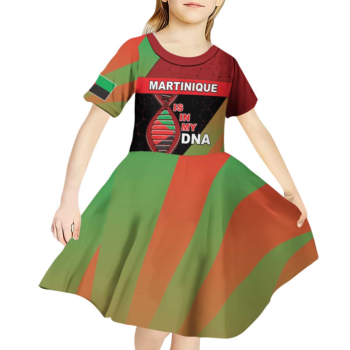 Martinique Is In My DNA Kid Short Sleeve Dress - Wonder Print Shop