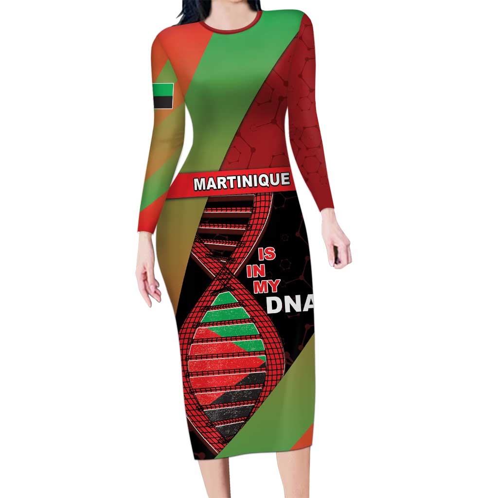 Martinique Is In My DNA Long Sleeve Bodycon Dress - Wonder Print Shop