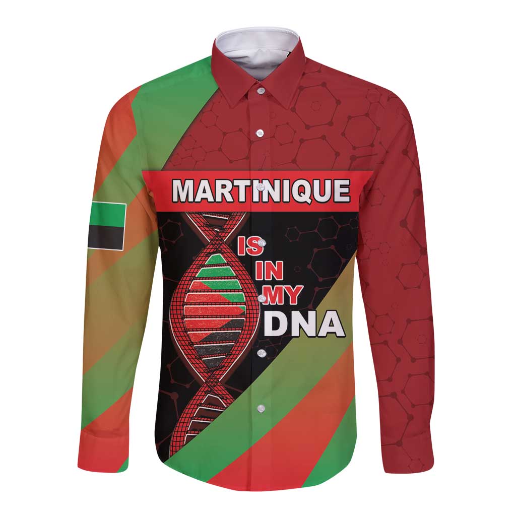 Martinique Is In My DNA Long Sleeve Button Shirt - Wonder Print Shop
