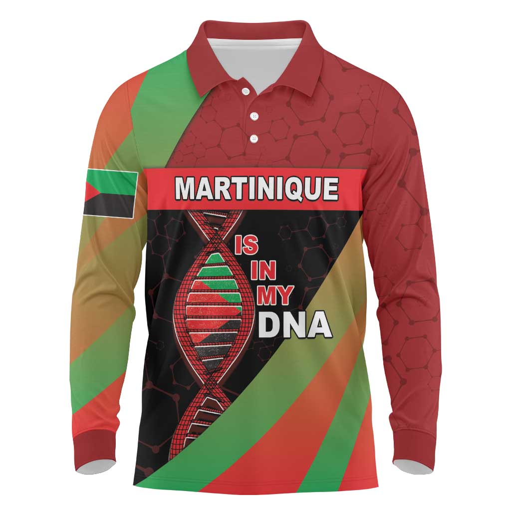 Martinique Is In My DNA Long Sleeve Polo Shirt - Wonder Print Shop