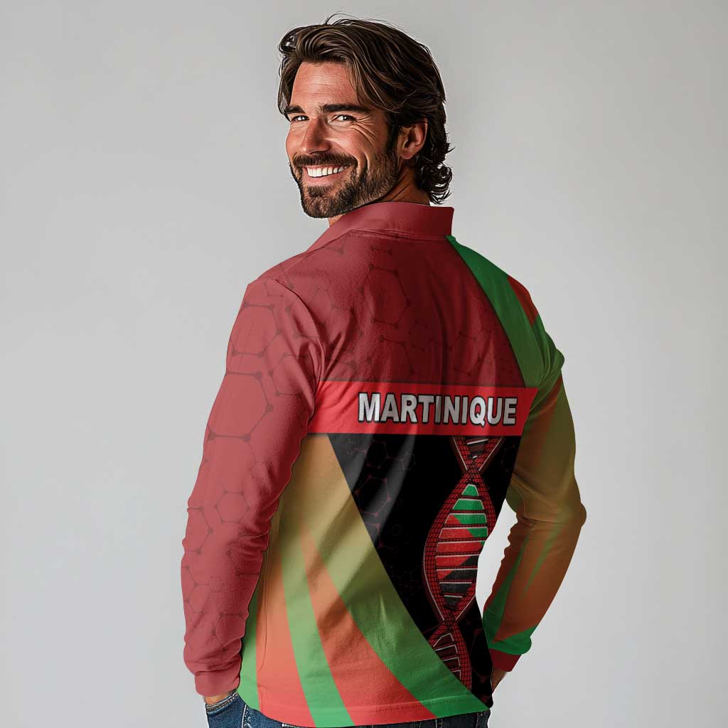 Martinique Is In My DNA Long Sleeve Polo Shirt - Wonder Print Shop