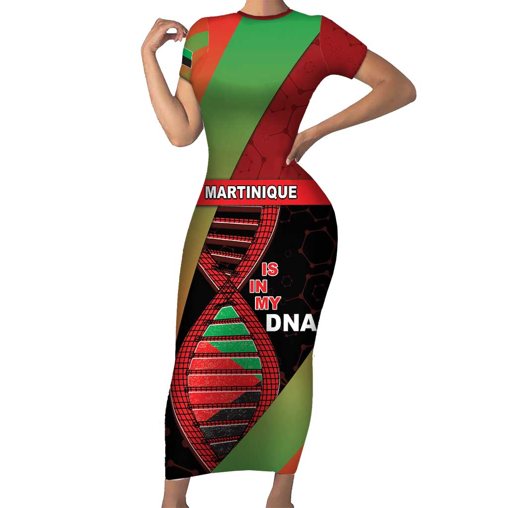 Martinique Is In My DNA Short Sleeve Bodycon Dress - Wonder Print Shop