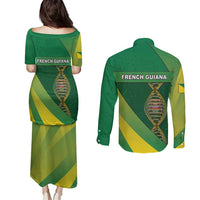 French Guiana Is In My DNA Couples Matching Puletasi and Long Sleeve Button Shirt - Wonder Print Shop