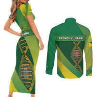French Guiana Is In My DNA Couples Matching Short Sleeve Bodycon Dress and Long Sleeve Button Shirt - Wonder Print Shop
