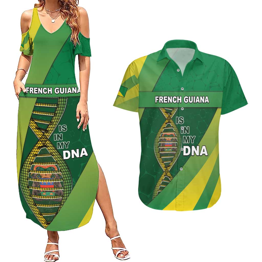 French Guiana Is In My DNA Couples Matching Summer Maxi Dress and Hawaiian Shirt - Wonder Print Shop
