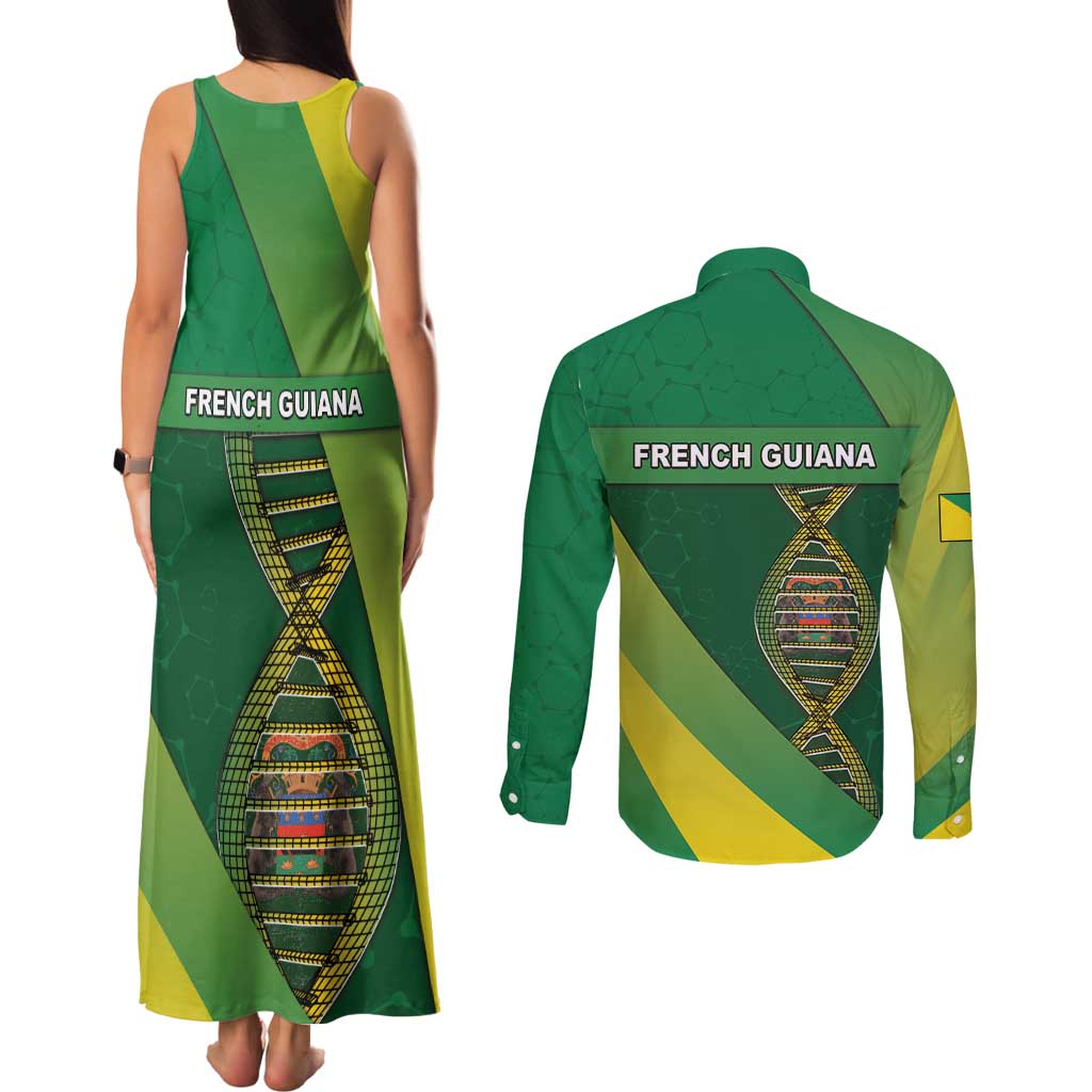 French Guiana Is In My DNA Couples Matching Tank Maxi Dress and Long Sleeve Button Shirt - Wonder Print Shop