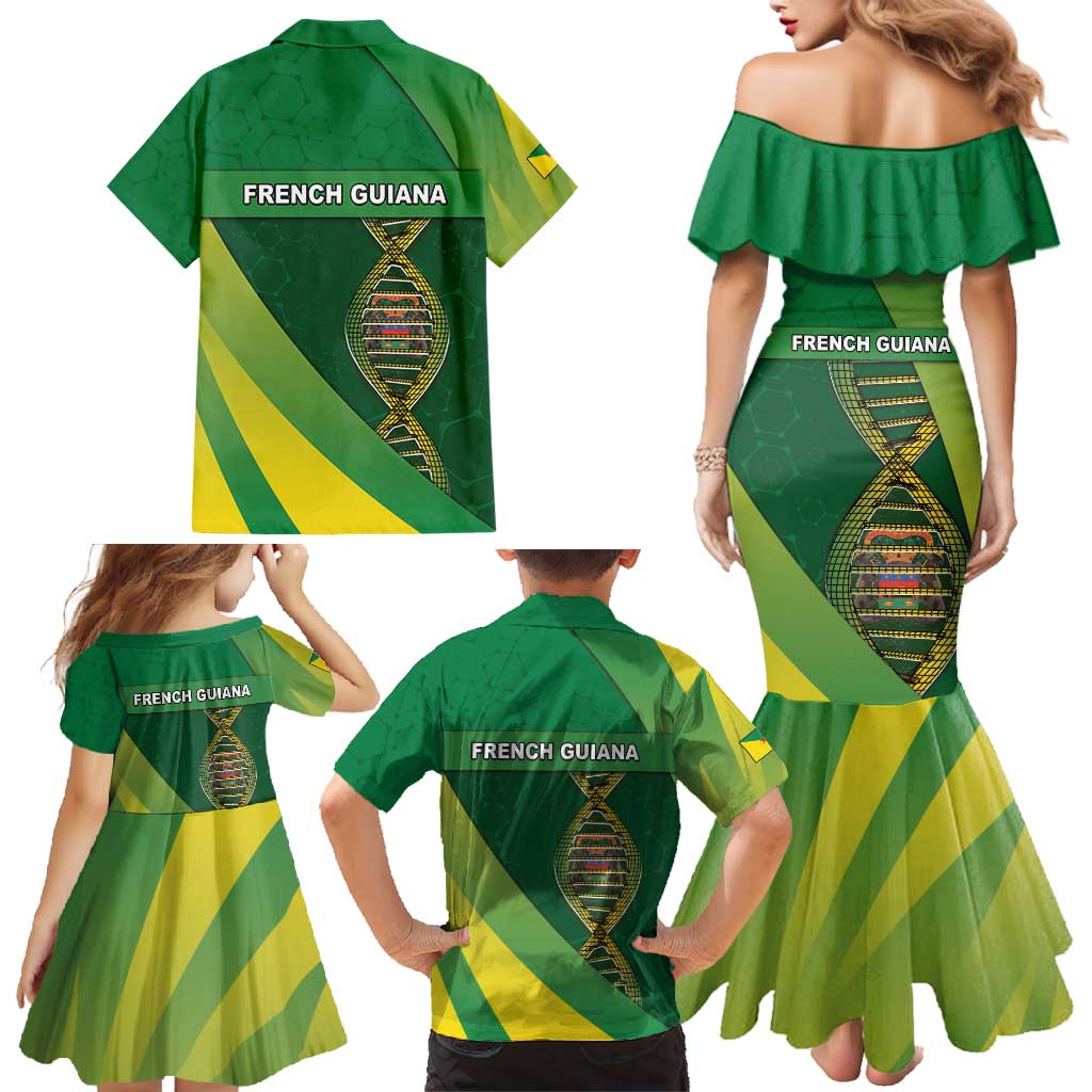 French Guiana Is In My DNA Family Matching Mermaid Dress and Hawaiian Shirt - Wonder Print Shop