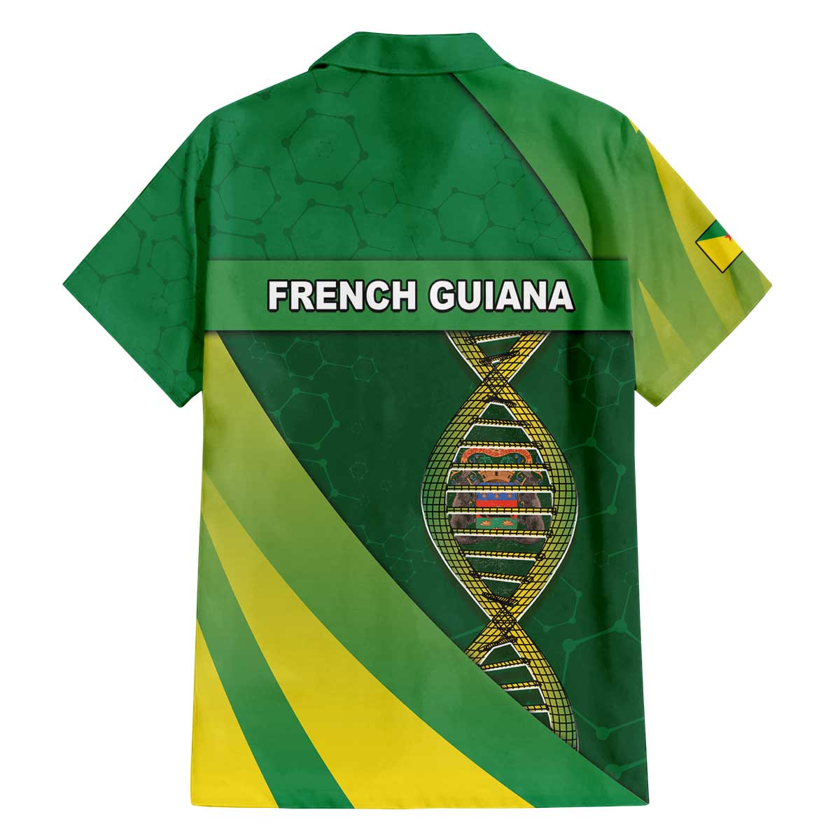 French Guiana Is In My DNA Family Matching Off The Shoulder Long Sleeve Dress and Hawaiian Shirt - Wonder Print Shop