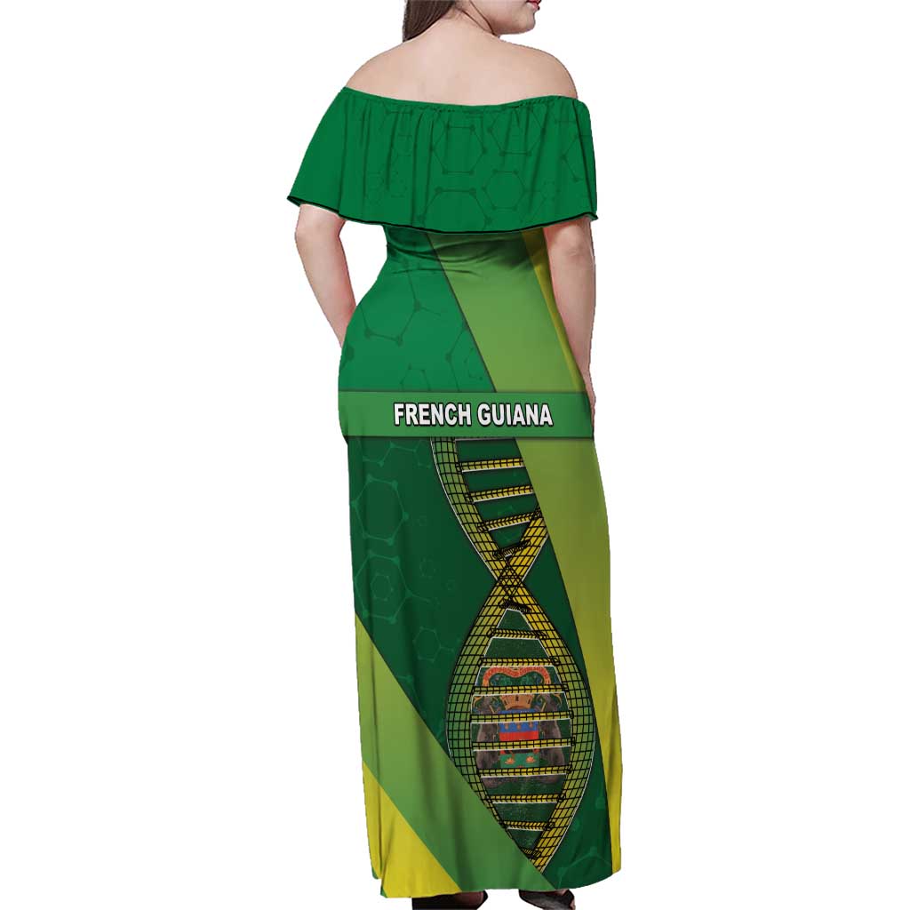 French Guiana Is In My DNA Family Matching Off Shoulder Maxi Dress and Hawaiian Shirt - Wonder Print Shop