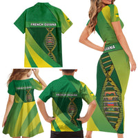 French Guiana Is In My DNA Family Matching Short Sleeve Bodycon Dress and Hawaiian Shirt - Wonder Print Shop