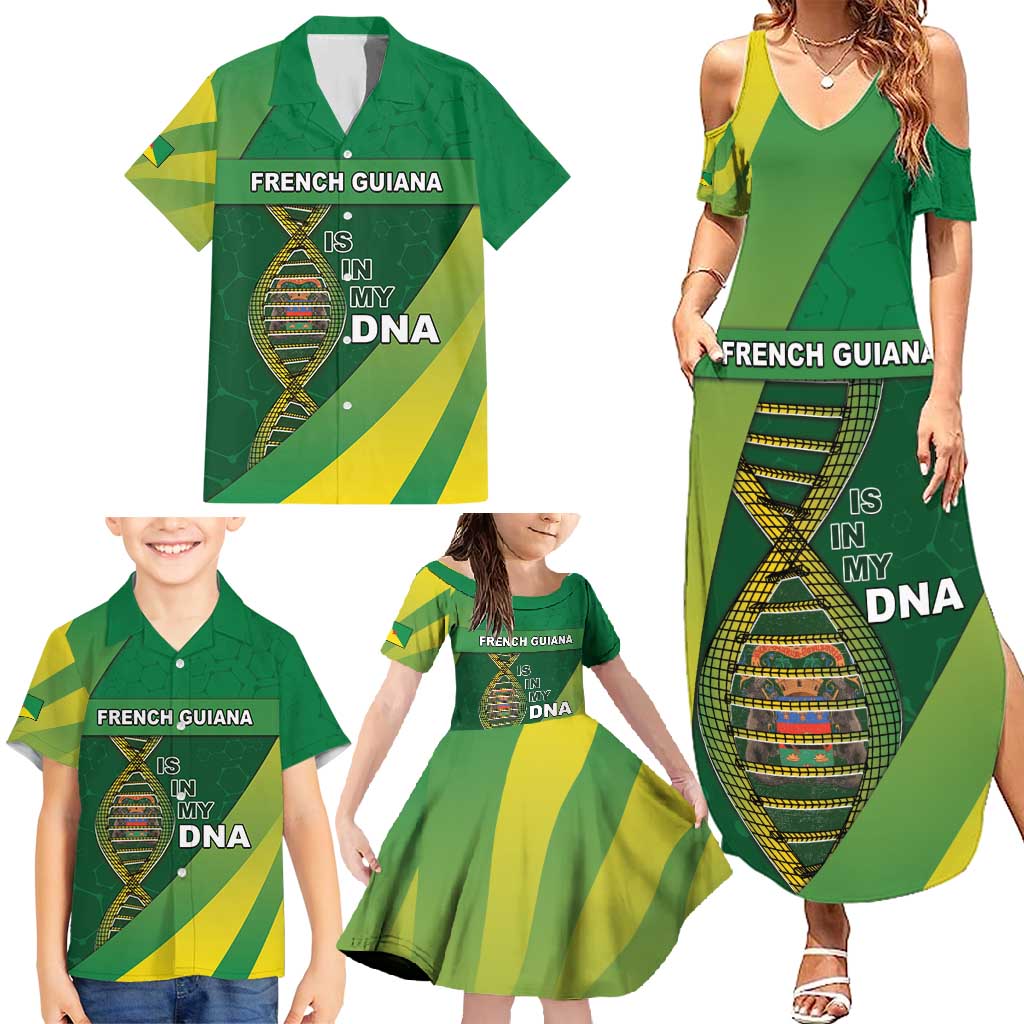 French Guiana Is In My DNA Family Matching Summer Maxi Dress and Hawaiian Shirt - Wonder Print Shop