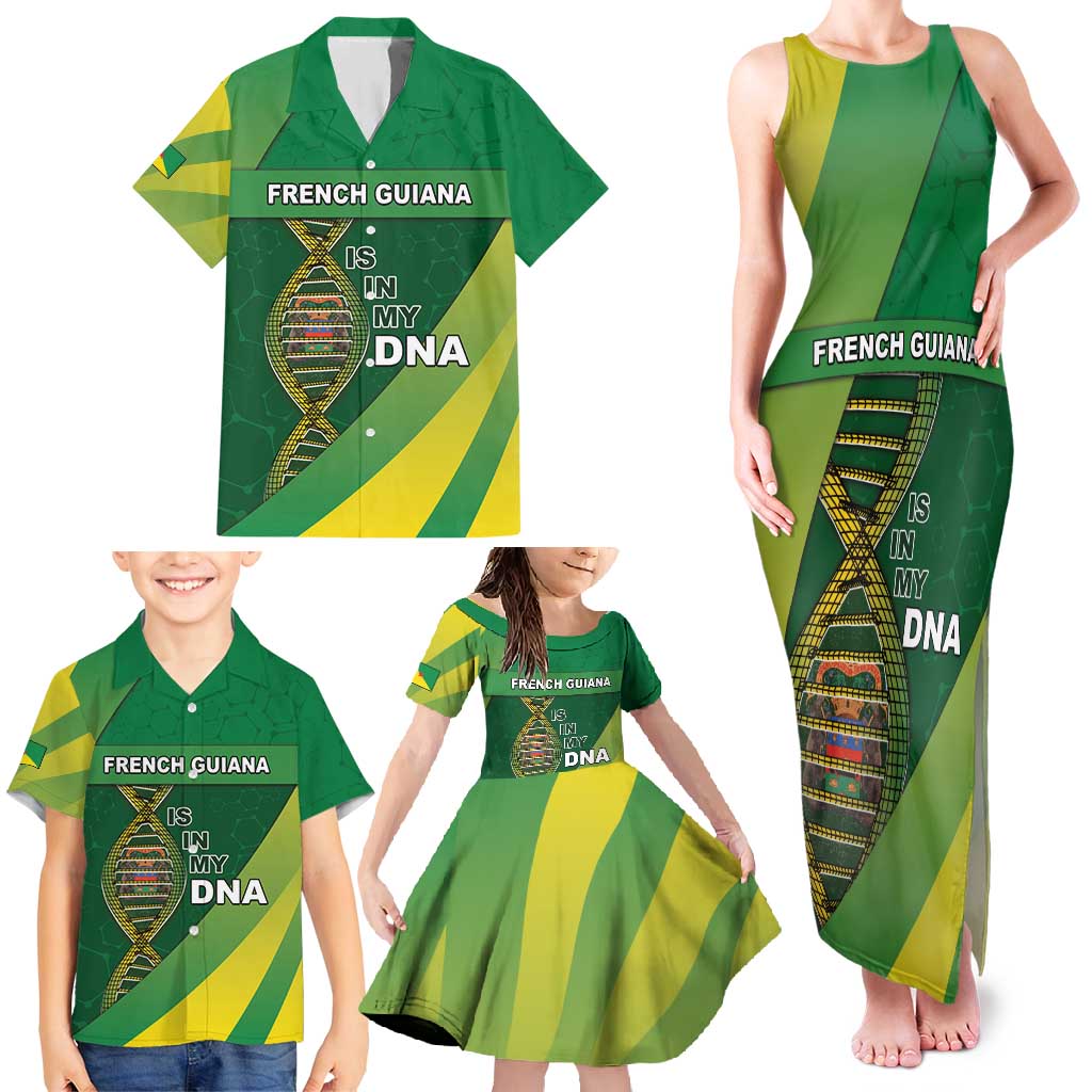 French Guiana Is In My DNA Family Matching Tank Maxi Dress and Hawaiian Shirt - Wonder Print Shop