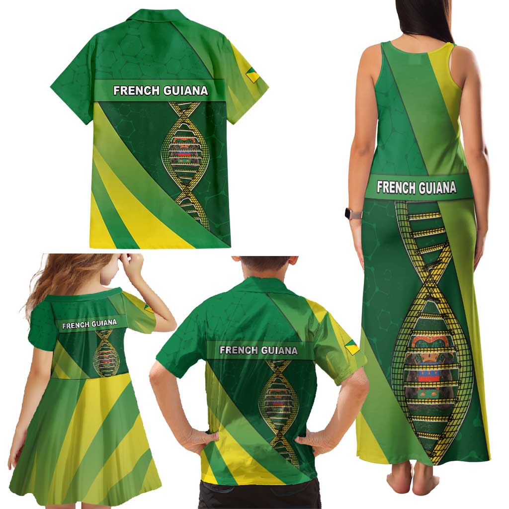 French Guiana Is In My DNA Family Matching Tank Maxi Dress and Hawaiian Shirt - Wonder Print Shop
