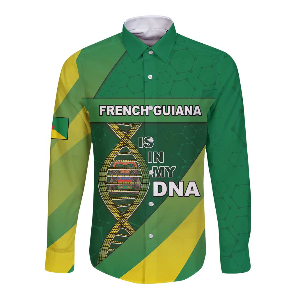 French Guiana Is In My DNA Long Sleeve Button Shirt - Wonder Print Shop