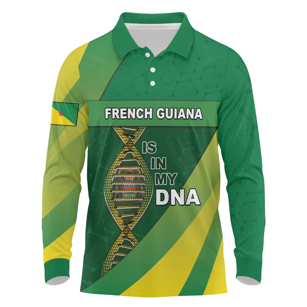French Guiana Is In My DNA Long Sleeve Polo Shirt - Wonder Print Shop