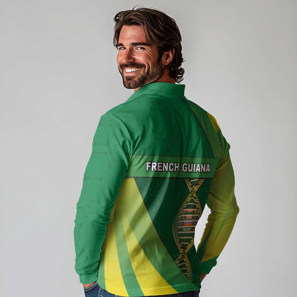 French Guiana Is In My DNA Long Sleeve Polo Shirt - Wonder Print Shop
