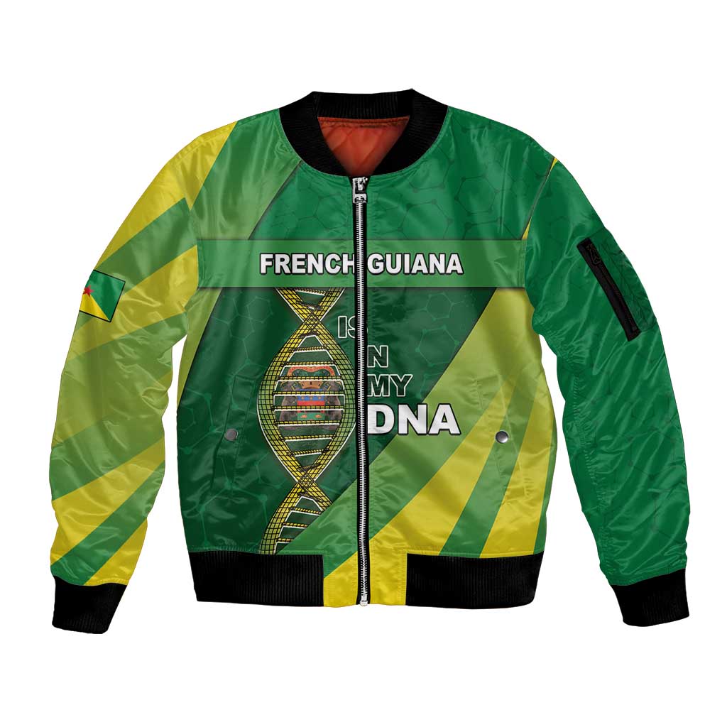 French Guiana Is In My DNA Sleeve Zip Bomber Jacket - Wonder Print Shop