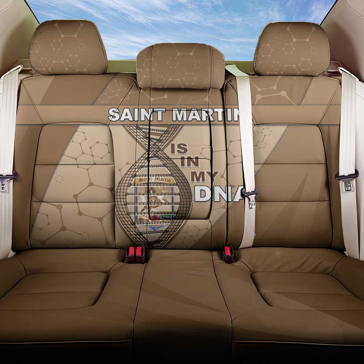 Saint Martin Is In My DNA Back Car Seat Cover - Wonder Print Shop