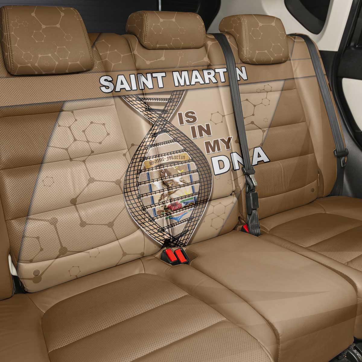 Saint Martin Is In My DNA Back Car Seat Cover - Wonder Print Shop