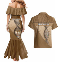 Saint Martin Is In My DNA Couples Matching Mermaid Dress and Hawaiian Shirt - Wonder Print Shop