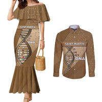 Saint Martin Is In My DNA Couples Matching Mermaid Dress and Long Sleeve Button Shirt - Wonder Print Shop
