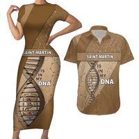 Saint Martin Is In My DNA Couples Matching Short Sleeve Bodycon Dress and Hawaiian Shirt - Wonder Print Shop
