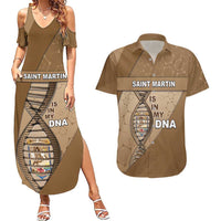 Saint Martin Is In My DNA Couples Matching Summer Maxi Dress and Hawaiian Shirt - Wonder Print Shop
