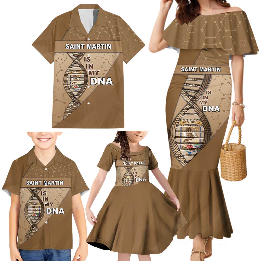 Saint Martin Is In My DNA Family Matching Mermaid Dress and Hawaiian Shirt - Wonder Print Shop