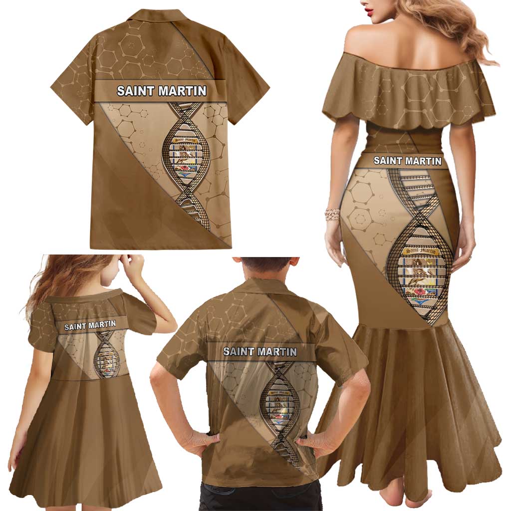 Saint Martin Is In My DNA Family Matching Mermaid Dress and Hawaiian Shirt - Wonder Print Shop