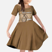 Saint Martin Is In My DNA Family Matching Off The Shoulder Long Sleeve Dress and Hawaiian Shirt - Wonder Print Shop