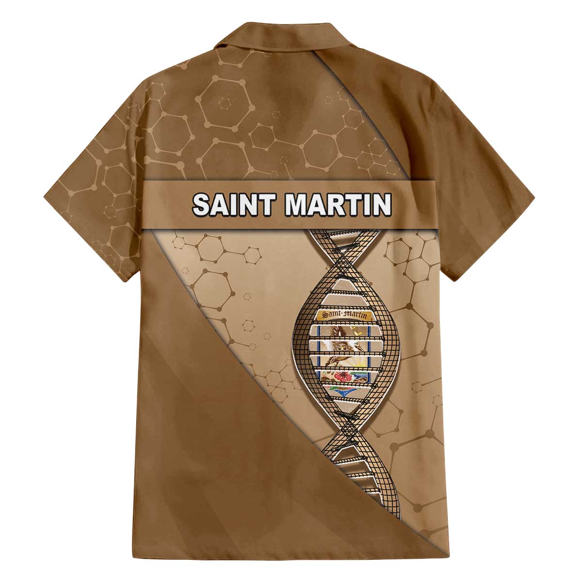 Saint Martin Is In My DNA Family Matching Off The Shoulder Long Sleeve Dress and Hawaiian Shirt - Wonder Print Shop
