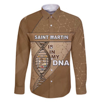 Saint Martin Is In My DNA Family Matching Off The Shoulder Long Sleeve Dress and Hawaiian Shirt - Wonder Print Shop