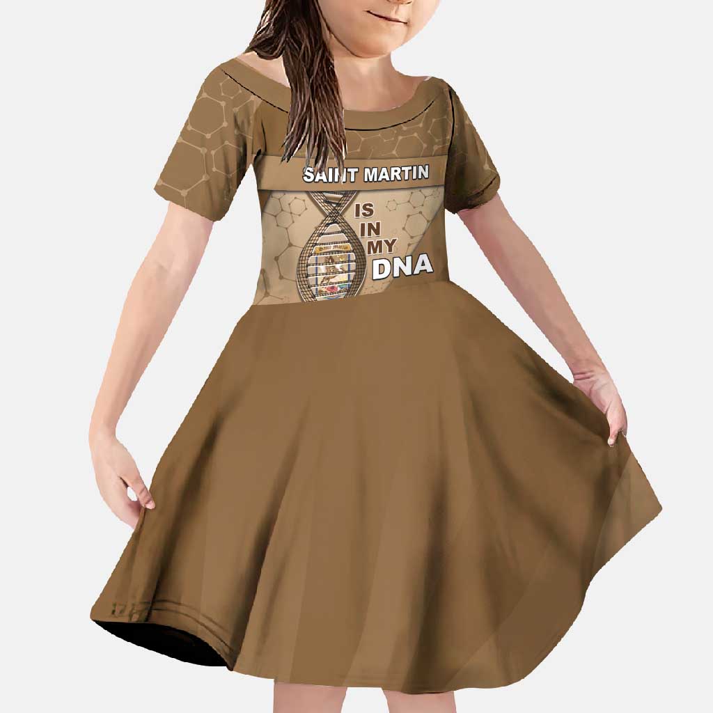 Saint Martin Is In My DNA Family Matching Off Shoulder Maxi Dress and Hawaiian Shirt - Wonder Print Shop