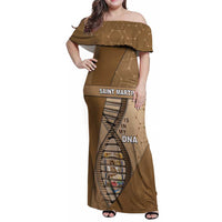 Saint Martin Is In My DNA Family Matching Off Shoulder Maxi Dress and Hawaiian Shirt - Wonder Print Shop