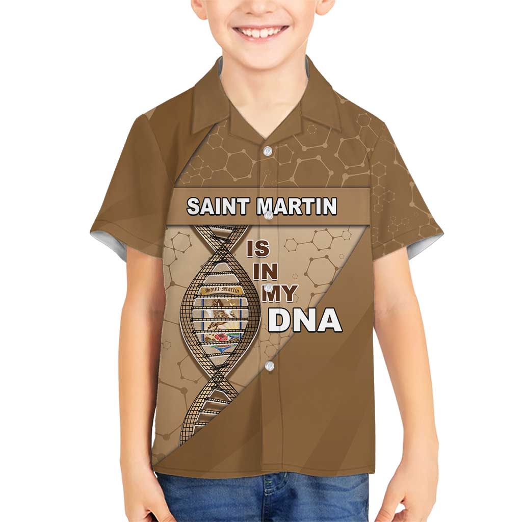 Saint Martin Is In My DNA Family Matching Off Shoulder Maxi Dress and Hawaiian Shirt - Wonder Print Shop