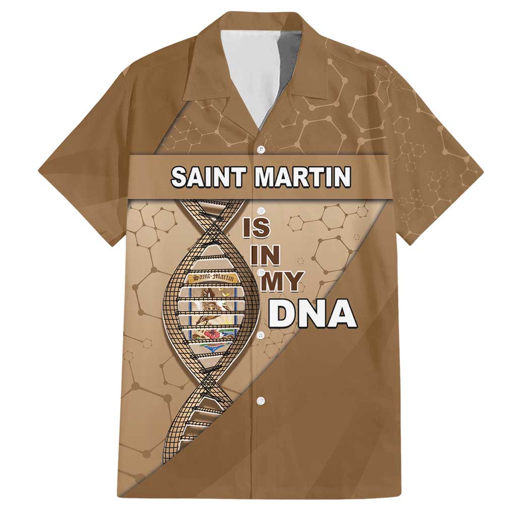 Saint Martin Is In My DNA Family Matching Short Sleeve Bodycon Dress and Hawaiian Shirt - Wonder Print Shop