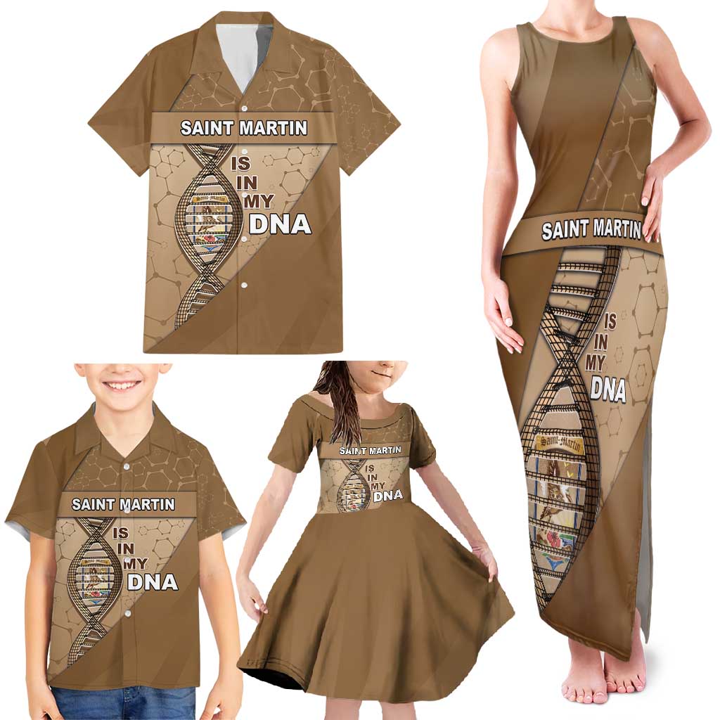 Saint Martin Is In My DNA Family Matching Tank Maxi Dress and Hawaiian Shirt - Wonder Print Shop