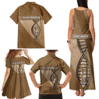 Saint Martin Is In My DNA Family Matching Tank Maxi Dress and Hawaiian Shirt - Wonder Print Shop