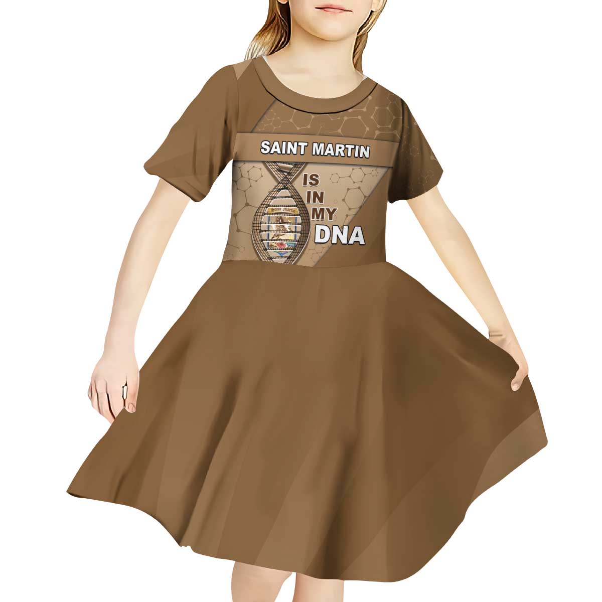 Saint Martin Is In My DNA Kid Short Sleeve Dress - Wonder Print Shop