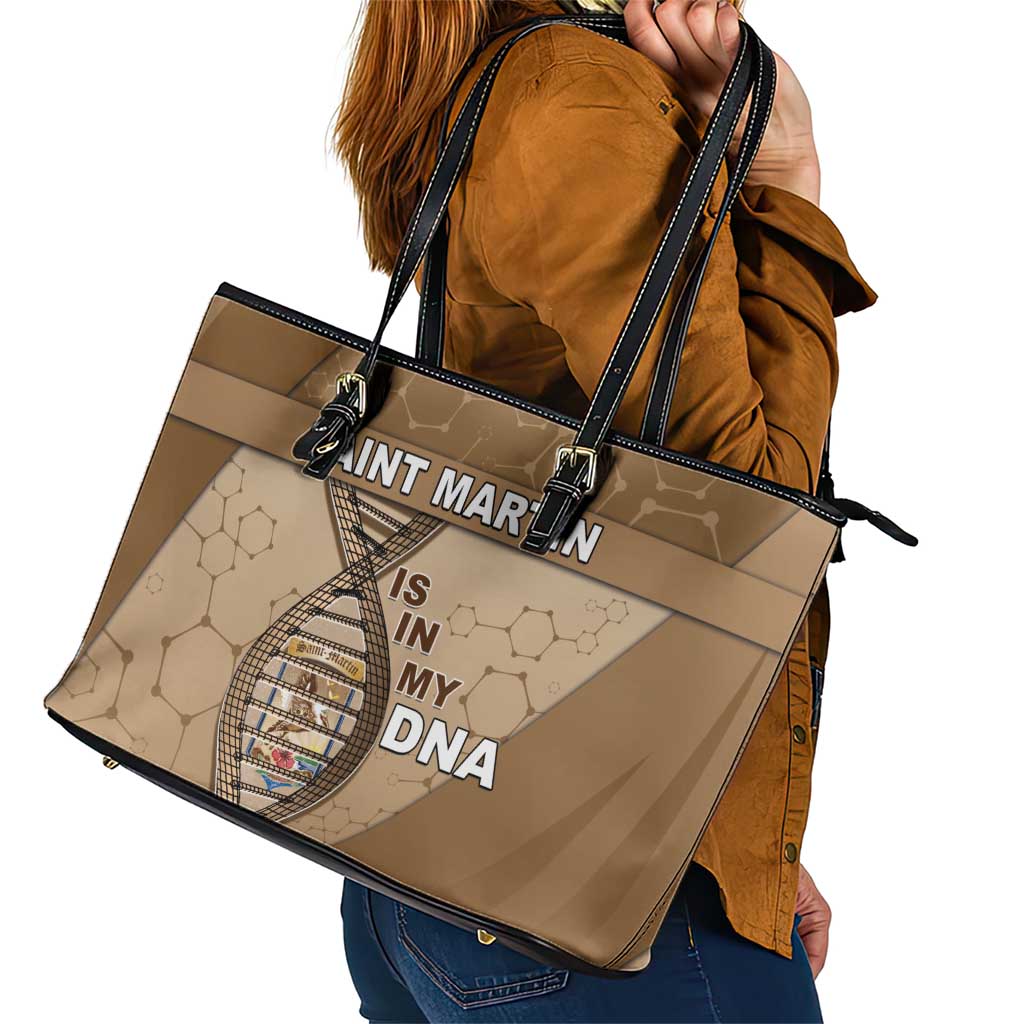 Saint Martin Is In My DNA Leather Tote Bag - Wonder Print Shop