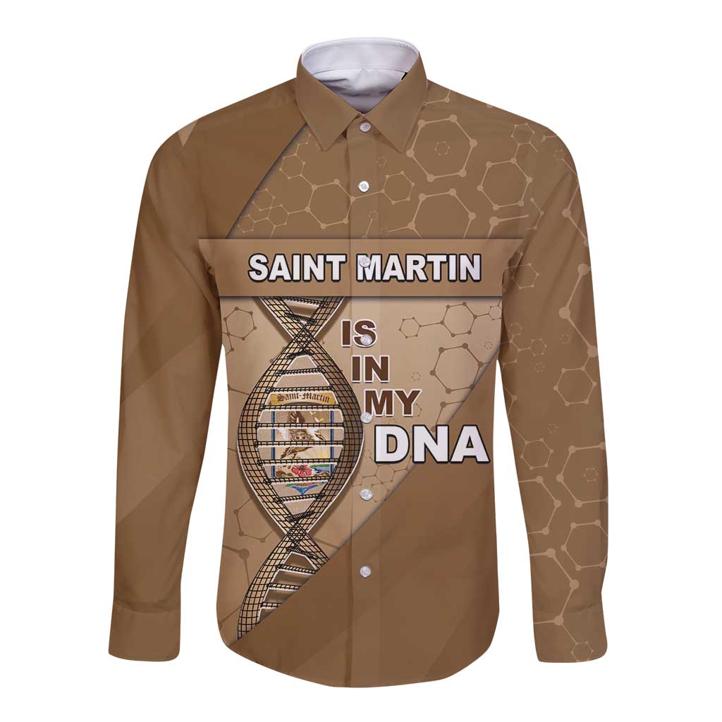 Saint Martin Is In My DNA Long Sleeve Button Shirt - Wonder Print Shop