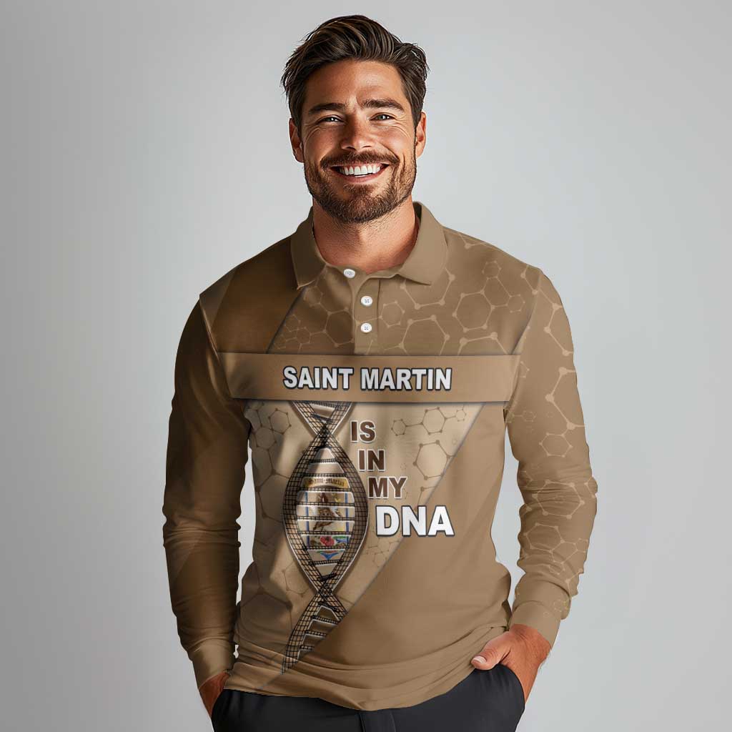 Saint Martin Is In My DNA Long Sleeve Polo Shirt - Wonder Print Shop